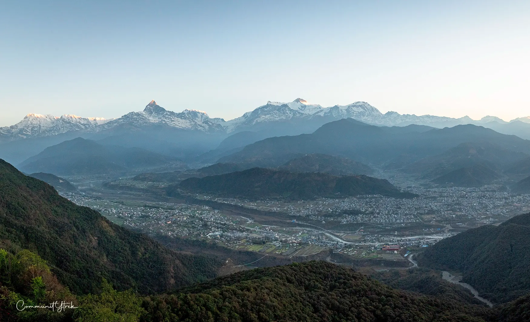 Annapurna Himalayan range view from Sarangkot, Pokhara.